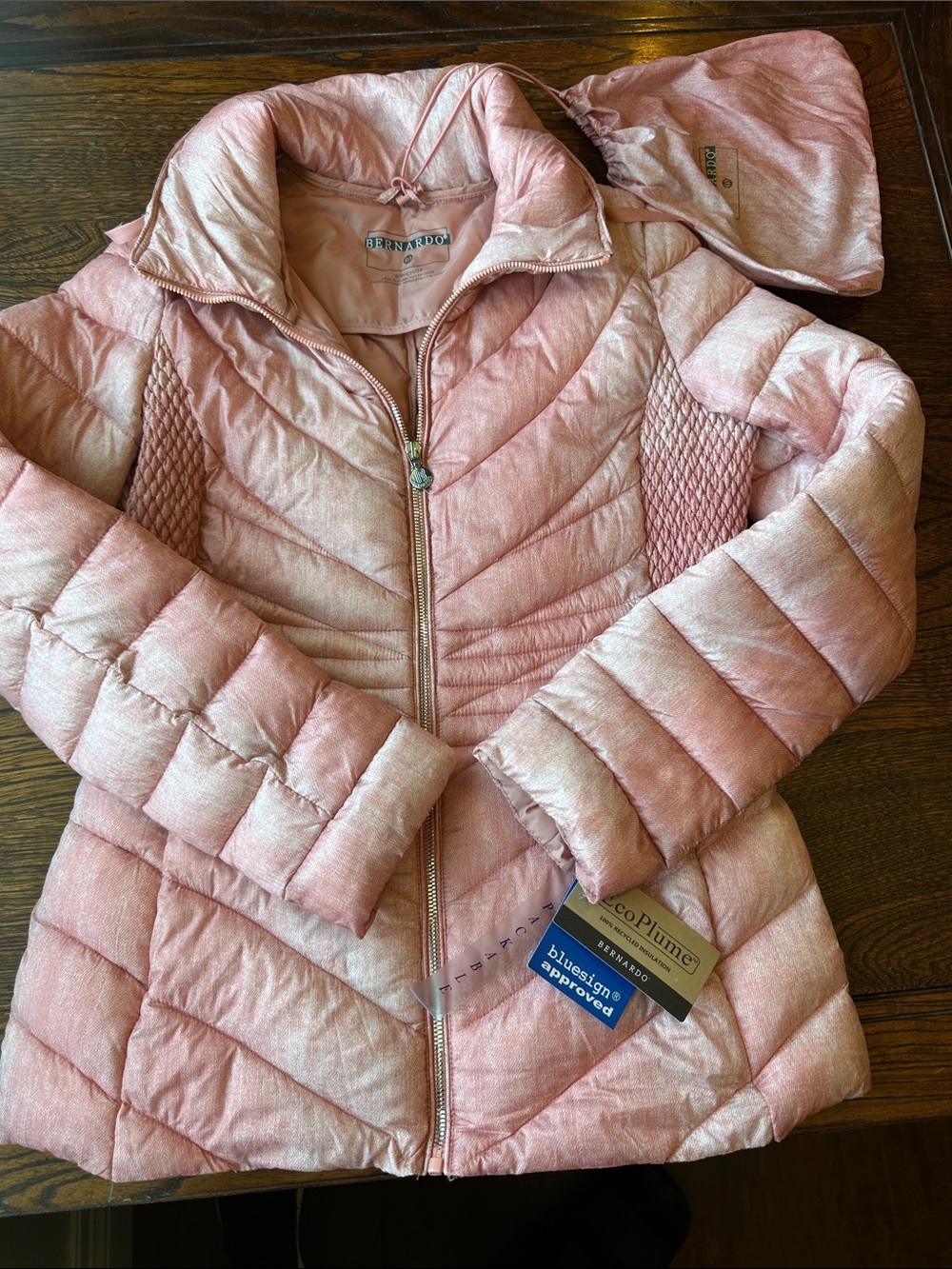 Bernardo Girls Light Pink Quilted Puffer Jacket